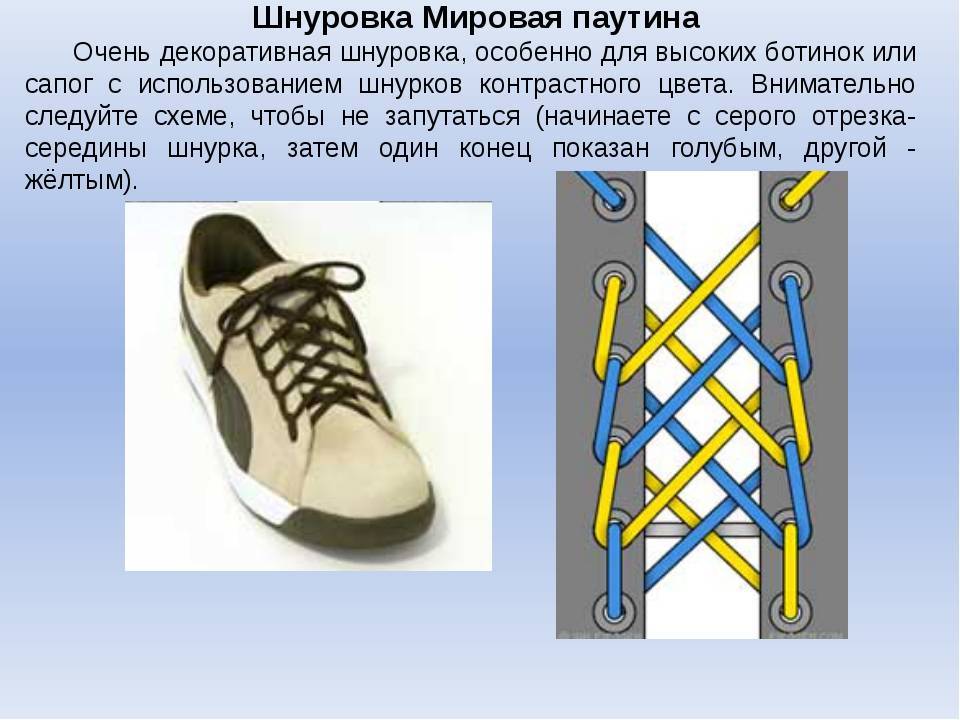 Как завязать длинные шнурки на ботинках