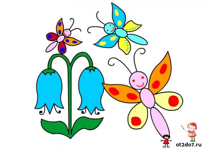 Рисуем бабочку и цветок