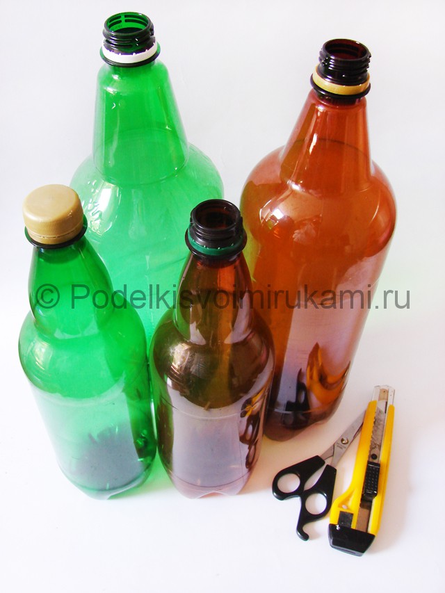 Пальма из пластиковых бутылок своими руками. Фото 1.