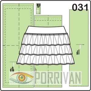 выкройка короткой юбки с оборками