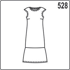 Выкройка платья с воланом, размеры 44-54