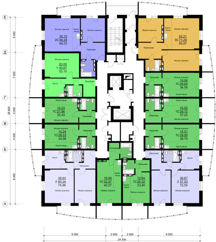 план многоэтажного дома