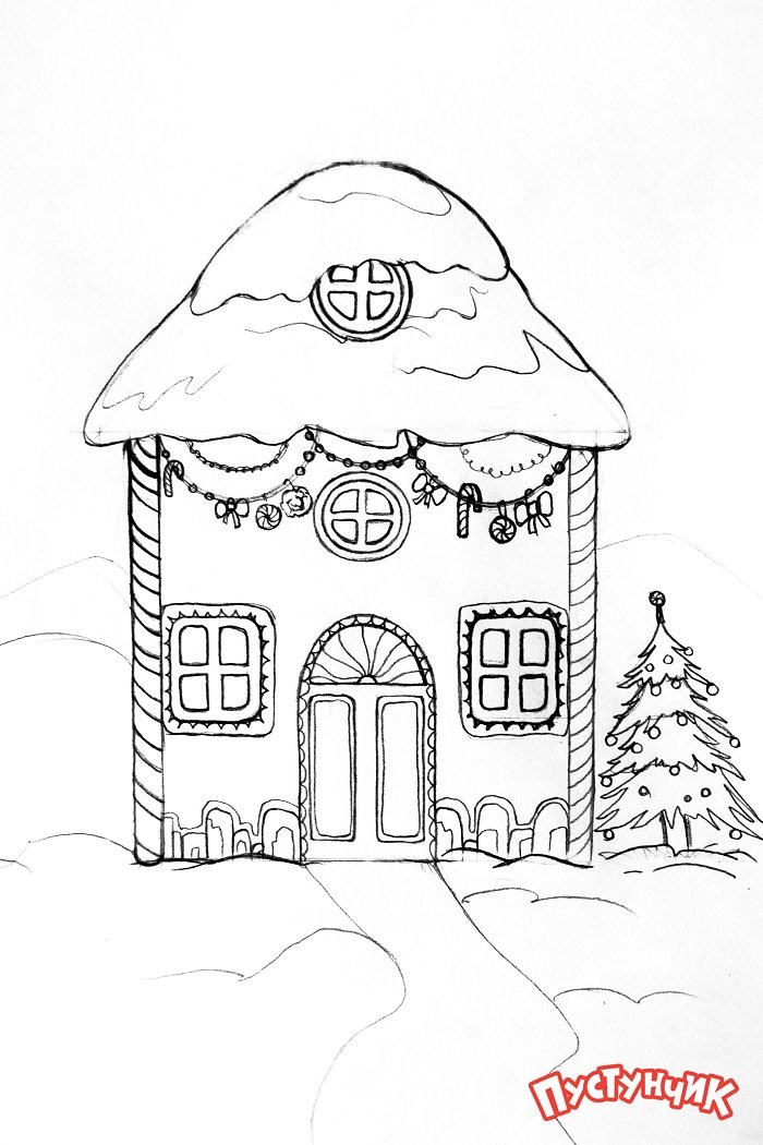 Как нарисовать сказочный дом - фото 9