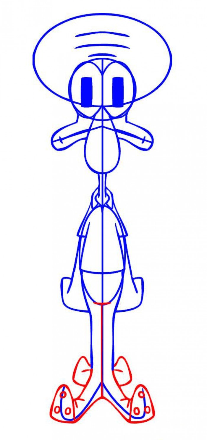 Как нарисовать Сквидварда поэтапно, шаг 5