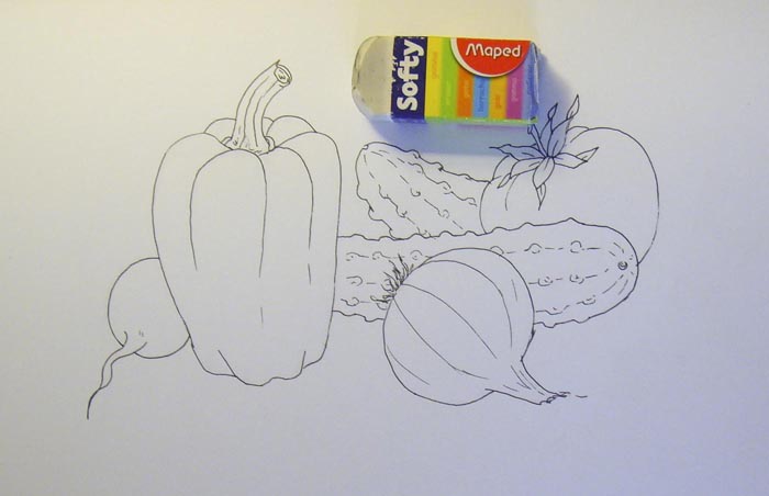 Урок рисования овощей