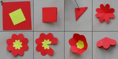 оригами открытка схема 1