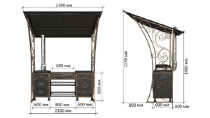 Мангалы из металла с крышей