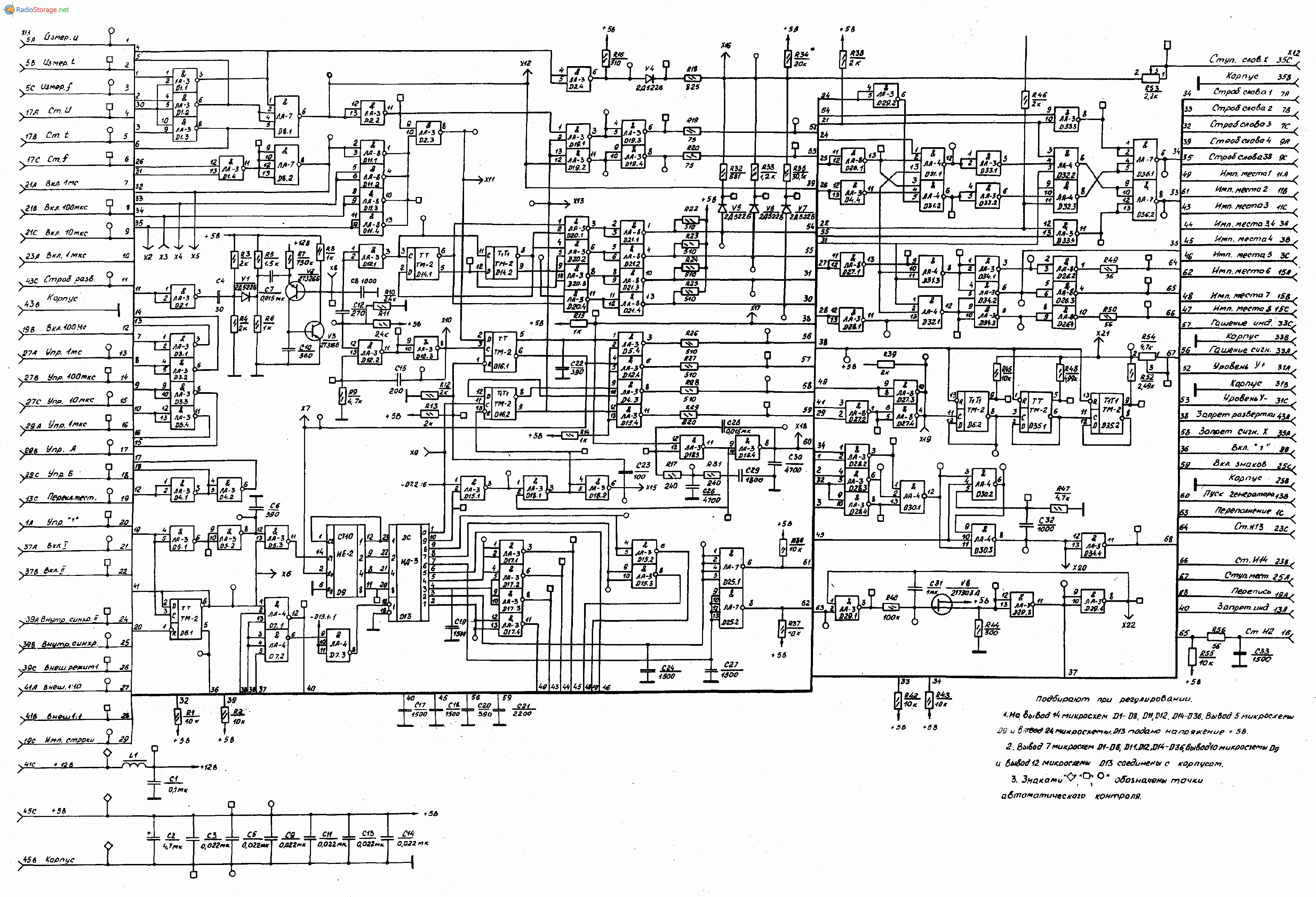 Осциллограф С1-98, схема
