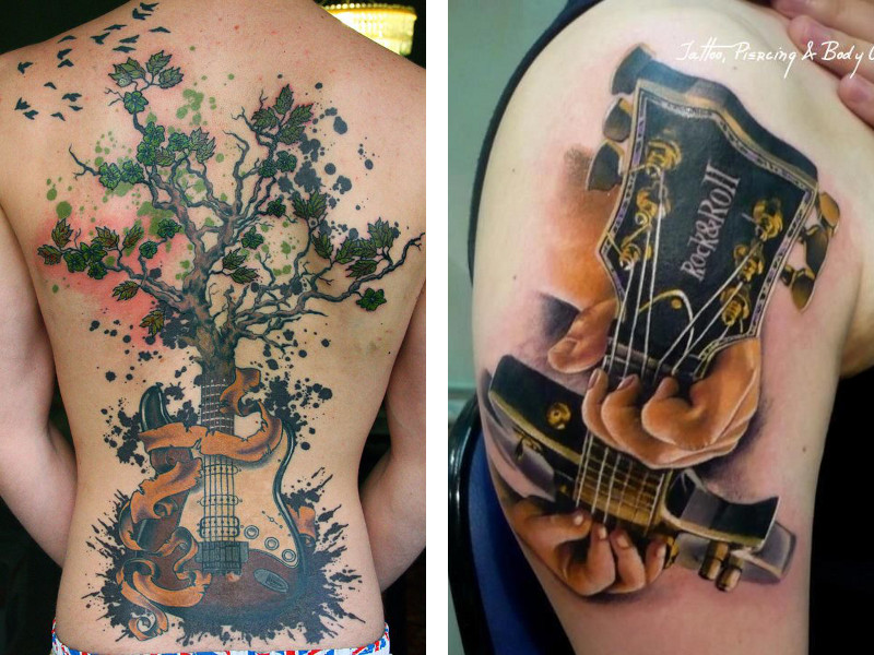Татуировка гитара и ее значение