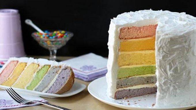 Радужный торт можно сделать с натуральными красителями, но он не будет очень ярким