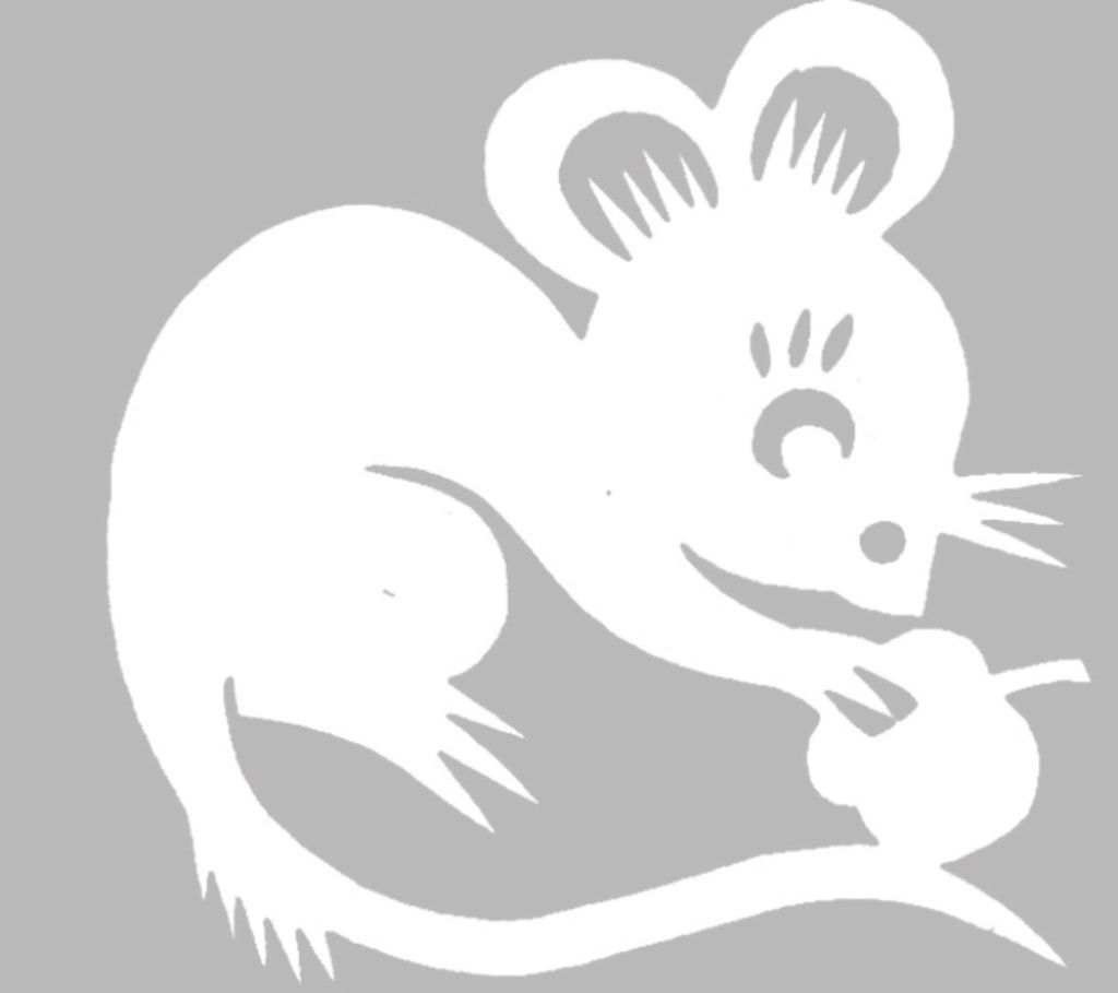 Вытынанки на Новый год 2020: шаблоны крысы и мыши скачать и распечатать-3