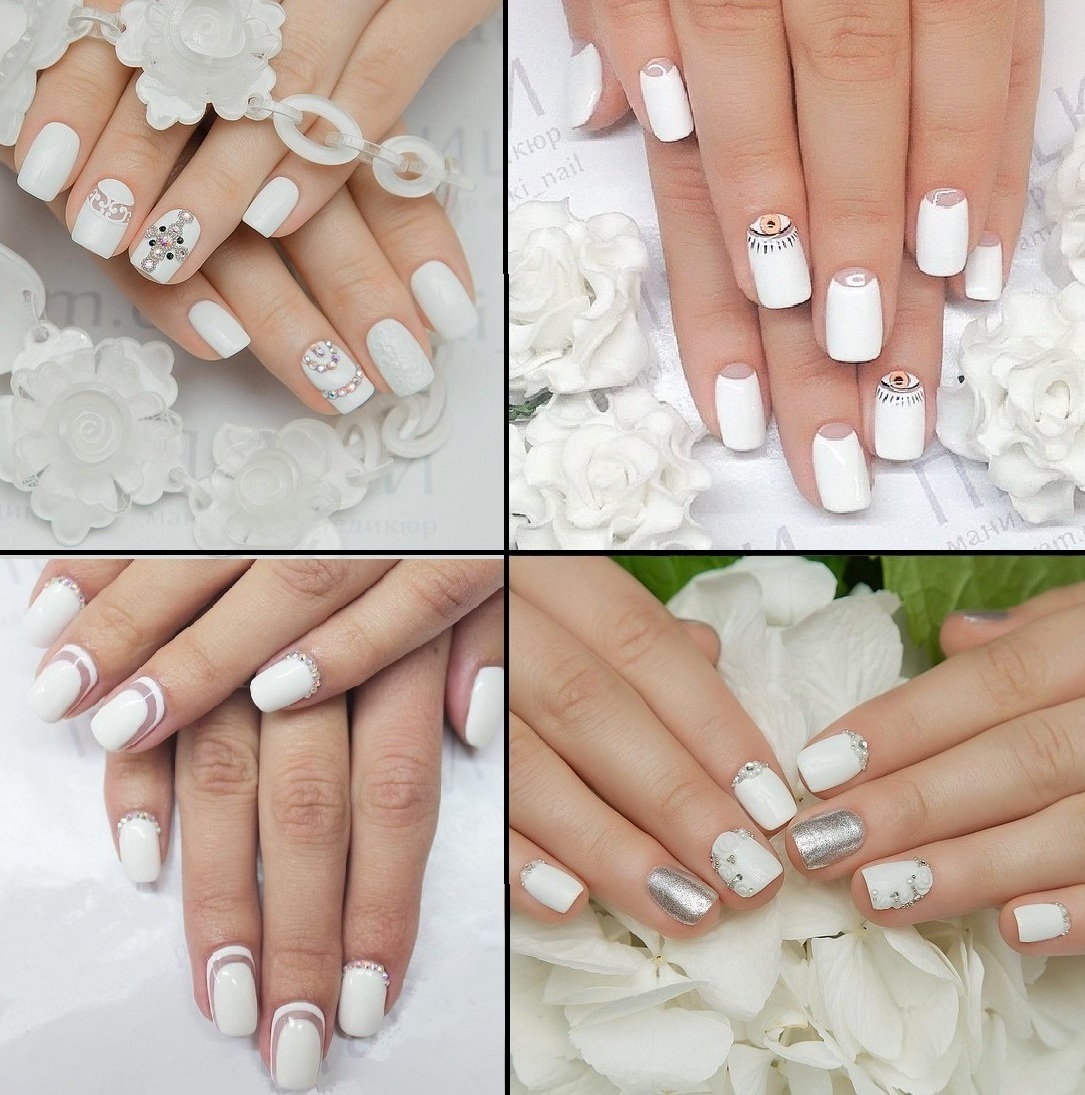 Белые ногти, модный дизайн белого цвета маникюра весна, лето, зима, осень 2020
