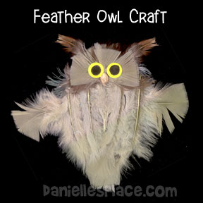 Great Horned Owl Craft Made with Real Feathers from www.daniellesplace.com