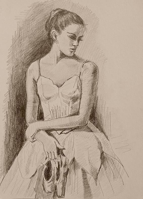Рисунок карандашом балерины