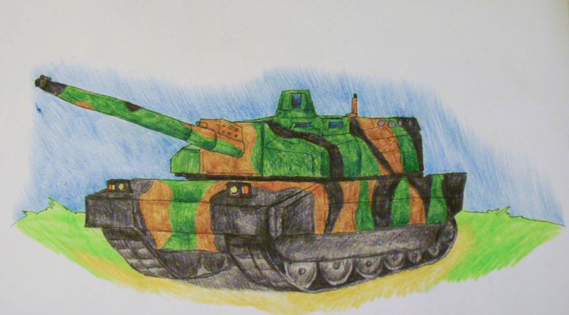 Рисунок танка карандашом