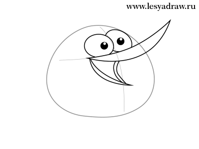 Как нарисовать оранжевую птицу из Angry Birds