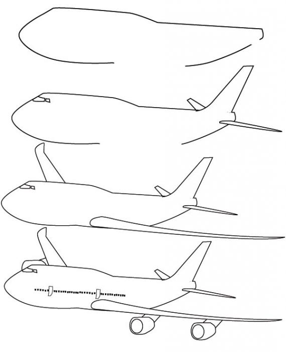 как рисовать самолет 