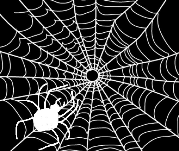 как нарисовать паука с паутиной