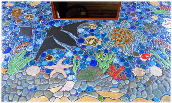 Мозаика из керамики с морской тематикой