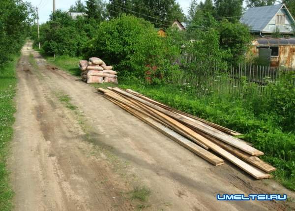 Строительство бани - доски на опалубку