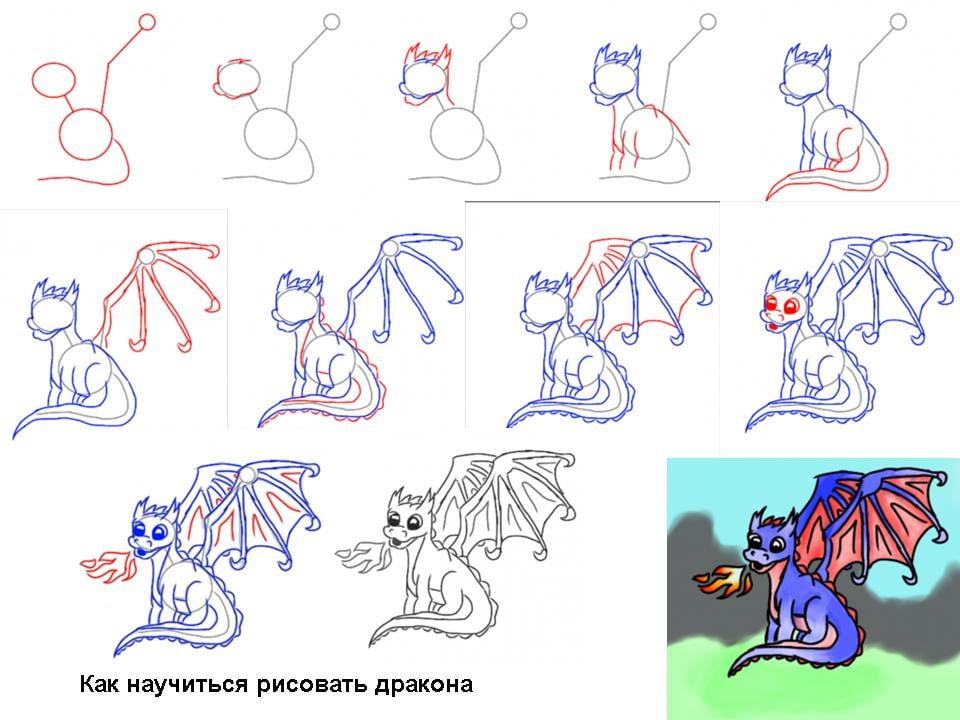 как научиться рисовать дракона