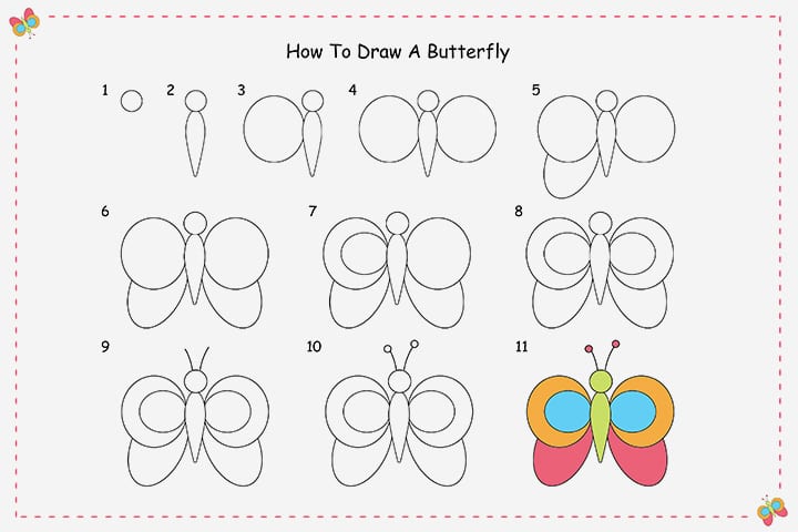 Бабочка для ребёнка нарисовать