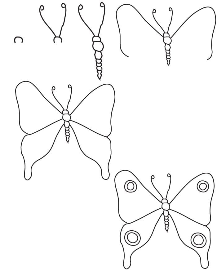 Бабочка легкий рисунок