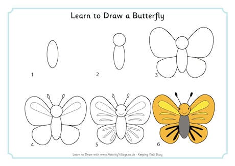 Милая бабочка нарисовать