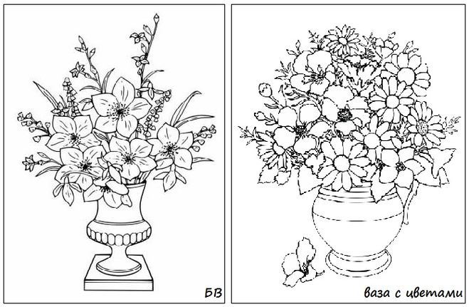 Як намалювати вазу з квітами олівцем поетапно?