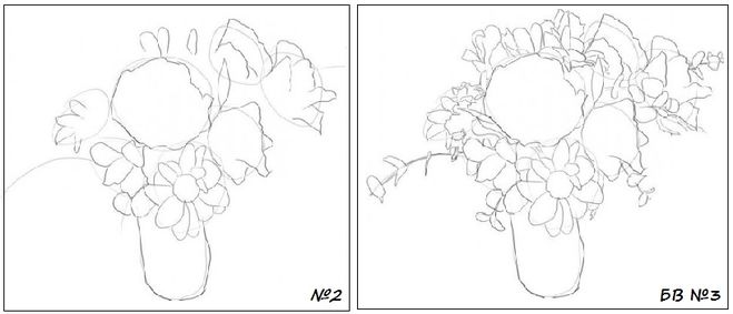 Як намалювати вазу з квітами олівцем поетапно?